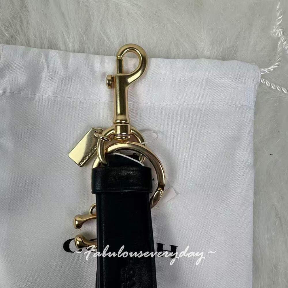 Coach Trigger Snap Bag Charm In Leather/Gold/Black CR727 NWT - Picture 5 of 7